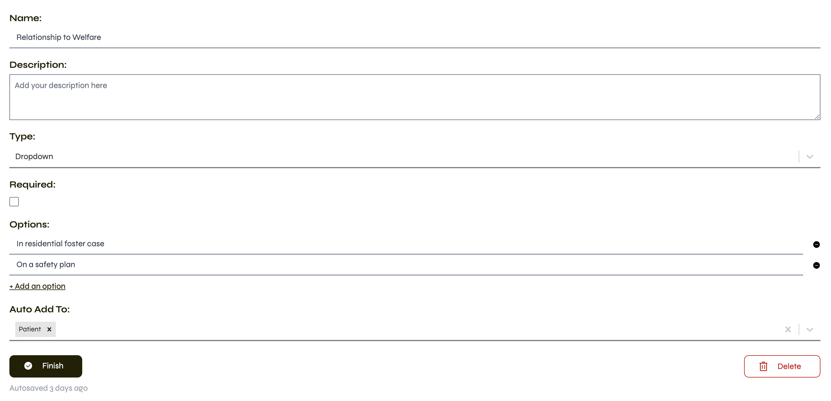 Custom fields on any object. screenshot