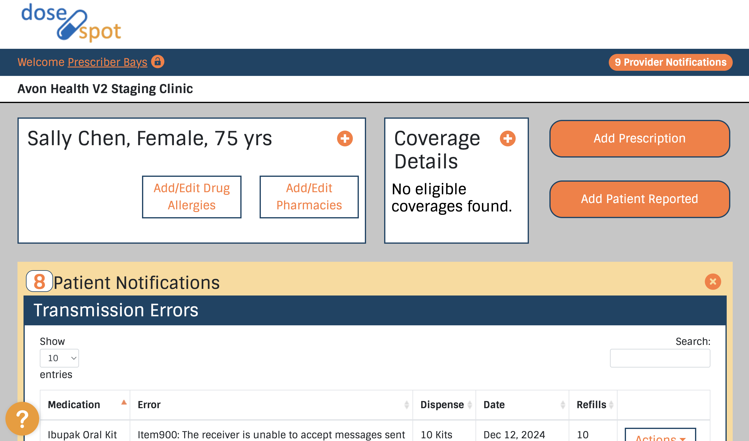 E-prescribe directly from the chart. screenshot