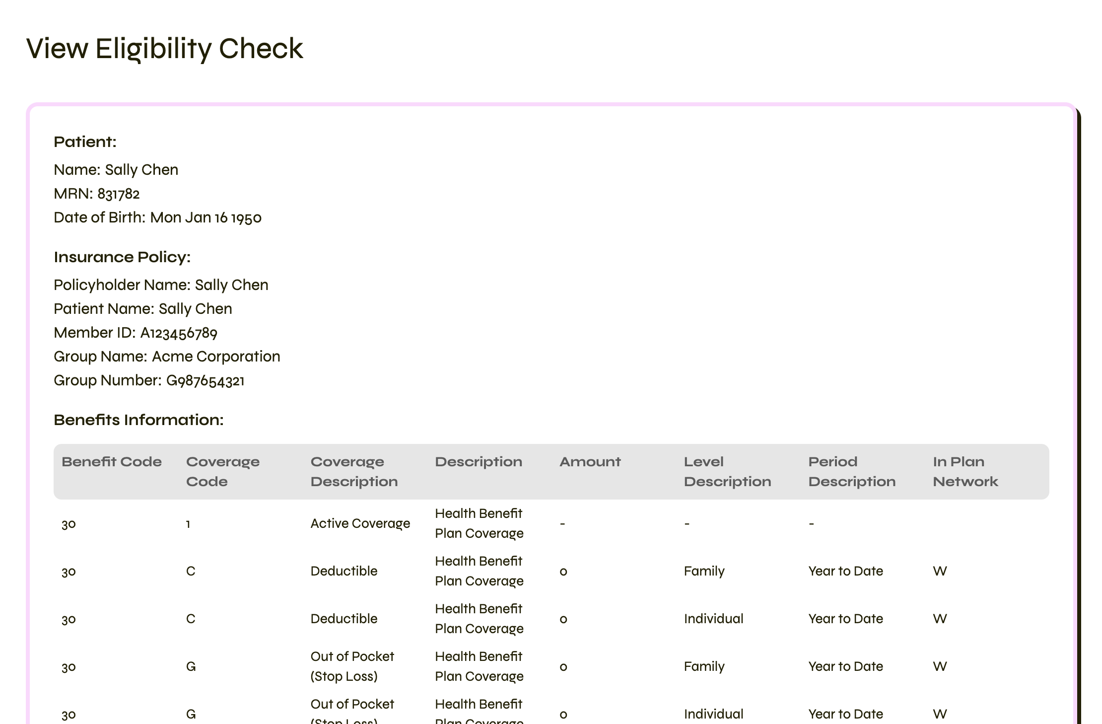 Real-time eligibility checks. screenshot