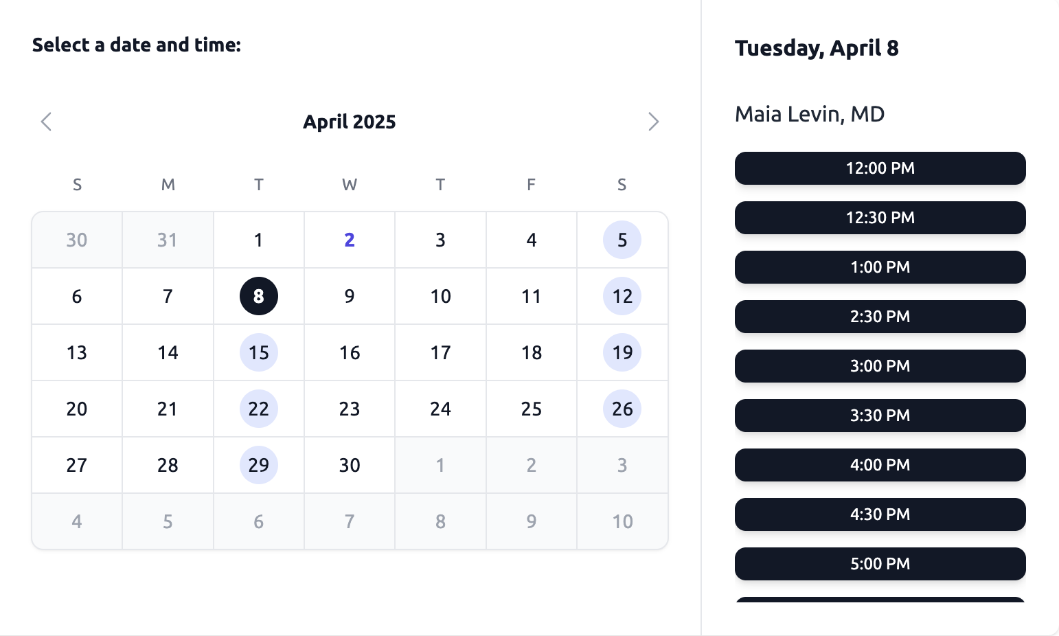 Intelligent provider matching. screenshot